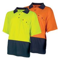 TRU Workwear Recycled Womens Anti-Microbial Micromesh S/S Two Tone Hi-Vis Polo Shirt