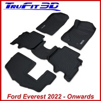 3D Maxtrac Rubber Mats ford Everest 2022+ (Next Gen) Front Rear & 3rd Row -