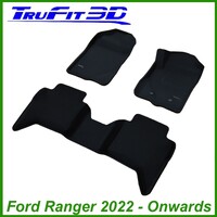 3D Carpet Mats for Ford Ranger Dual Cab (Next Gen) 2022+-Front & Rear
