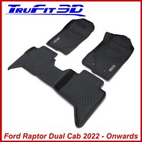 3D Maxtrac Rubber Mats ford Raptor Dual Cab (Next Gen) 2022+-Front & Rear