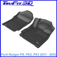 3D Kagu Rubber Mats for Ford Ranger PX PX2 PX3 2011-2022 Front Pair Colour Black