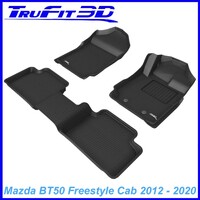 3D Kagu Rubber Mats for mat for Mazda BT50 Freestyle Cab 2012-2020 Front & Rear Colour Black