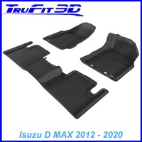 3D Kagu Rubber Mats for ISUZU D MAX Space Cab 2012-2020 (D/S has FLOOR HOOKS) Front & Rear