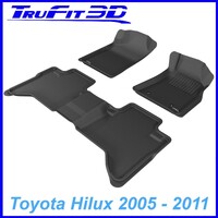 3D Kagu Rubber Mats for Toyota Hilux Dual Cab 2005-2011 Front & Rear Colour Grey