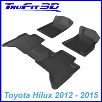 3D Kagu Rubber Mats for Toyota Hilux Dual Cab 2012-2015 Front and Rear Colour Black
