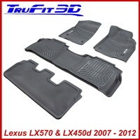 3D Maxtrac Rubber Mats for Lexus LX570 LX450d 2007-2012 3 Row set
