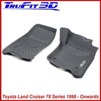 3D Maxtrac Rubber Mats for Toyota Land cruiser 78 Series 1998+-Front Pair Maxtrac RUBBER Colour Black