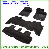 3D Carpet Mats for Toyota Prado 150 Series 2013+ 3 Rows Colour Black