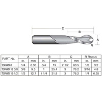 Carbitool 6.35mm Spiral Bit with Ball End TSRWB8