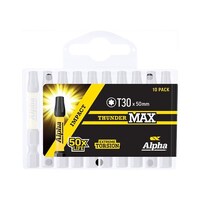 Alpha ThunderMax TX30 x 50mm Impact Power Bit Handipack (x10) TX3050SMH