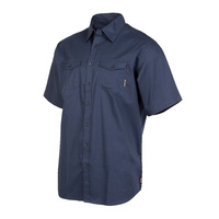 Unit Mens Shirt S/Slv Craftman Navy