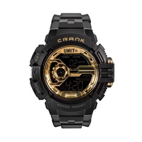 Unit Mens Watch Crank Black Gold OSFM Blk Gold