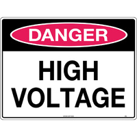 Danger High Voltage Mining Safety Sign 300x225mm Metal