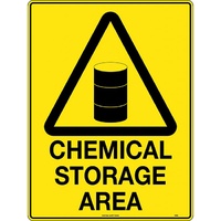 Chemical Storage Area Safety Sign 450x300mm Metal