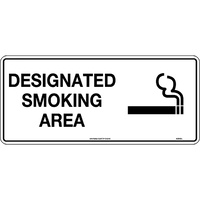 Designated Smoking Area Safety Sign 450x200mm Metal