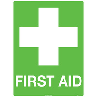 First Aid Safety Sign 140x120mm Self Adhesive Pack of 4