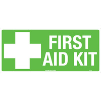 First Aid Kit Safety Sign 300x140mm Self Adhesive
