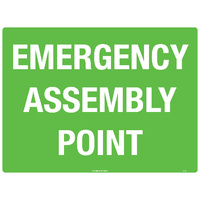 Emergency Assembly Point Safety Sign 600x450mm Poly