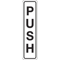 Push vertical Safety Sign 200x50mm Self Adhesive Pack of 4