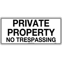 Private Property No Trespassing Safety Sign 450x200mm Metal
