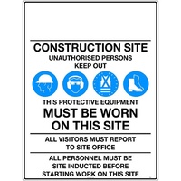 Construction Site Safety Requirements (Customer Logo) Safety Sign 1200x900mm Corflute