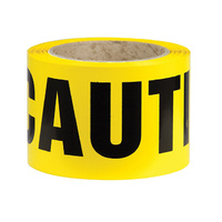 Caution Barrier Safety Tape Black/Yellow 75mm x 50meter