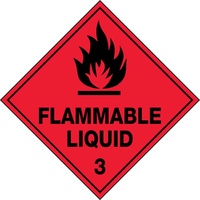 Flammable Liquid 3 Hazchem Sign 270x270mm Metal