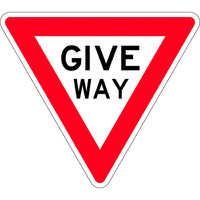 Give Way Traffic Safety Sign Aluminium Triangle 750mm