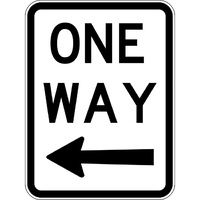 One Way left arrow Traffic Safety Sign Aluminium 600x450mm