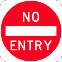 No Entry with symbol Traffic Safety Sign Aluminium 450x450mm