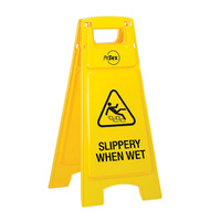 Slippery When Wet Premium Double Sided Plastic Sign Stand