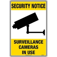 Security Notice Surveillance Cameras In Use 450x300mm Poly