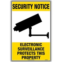 Security Notice Electronic Surveillance Protects This Property Sign Metal 450x300mm