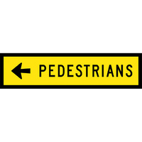 Pedestrians Right Arrow Traffic Safety Sign Boxed Edge 1200x300mm