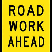 Road Work Ahead Traffic Safety Sign Corflute 600x600mm