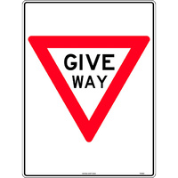 Give Way Triangle Traffic Safety Sign Metal 600x450mm