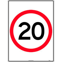 20 In Roundel Traffic Safety Sign Poly 600x450mm