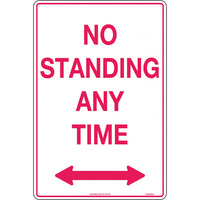 No Standing Any Time with Double Arrows Traffic Safety Sign Metal 450x300mm