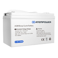 ATEM POWER 135Ah 12V AGM Deep Cycle Battery Portable 4WD Sealed Marine Solar SLA