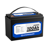 ATEMPOWER 100Ah 12V Lithium Battery LiFePO4 Deep Cycle Rechargeable Marine 4WD Replace AGM