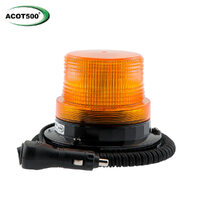 Small 6 LED Beacon Amber/Clear Magnetic Base 12-24V