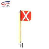 Whip Aerial Non-powered: 1.2m Length, 10x12" Flag, Single section w/Quick Release (WAN-QR) & Spring (WAN-S)