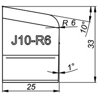 ITM J-Bevelling Tool Bit J10/R6 10 Deg x 33mm High 6mm Radius to Suit PRO5PB Beveller WAP-B05/J10R6