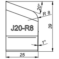 ITM J-Bevelling Tool Bit J20/R8 20 Deg x 39mm High 8mm Radius to Suit PRO5PB Beveller WAP-B05/J20R8