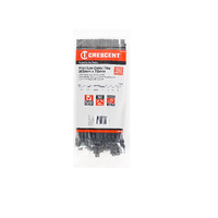 Crescent 300 x 7.6mm Black Heavy Duty 100Pk Cable Ties WB12100HD