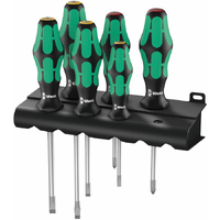 Wera 6 Piece Kraftform Plus SL/PH Screwdriver Set + Rack WER105650