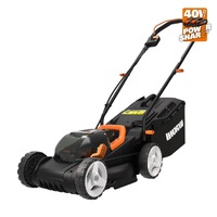 WORX 40V (20V x 2)  34cm Push Lawn Mower Kit w/ 2x POWERSHARE Batteries & Charger - WG779E