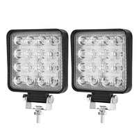 LIGHTFOX 2x 4inch 80W Square LED Work Lights Bar Spot Flood Reverse 4WD Ute Truck