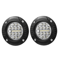 LIGHTFOX 2x 5inch Flush Mount LED Work Light Bar Combo Reverse Round Fog Lamp 4WD