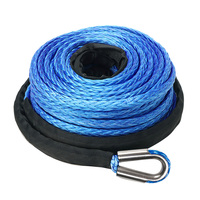 FIERYRED 10MM X 30M Synthetic Winch Rope Dyneema Sk75 Tow Recovery Cable 4WD Car Blue